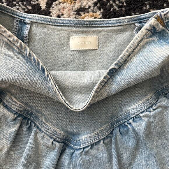 MOTHER The Ruffle Mini Raww Edge Skirt Action Shot - Picture 3 of 6